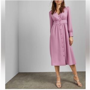 Ted Baker London Jesicar long sleeved deep v midi maxi size size 3 Medium